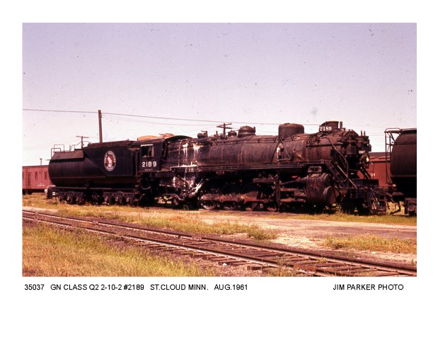 GN Class Q2 2-10-2 #2189, St Cloud, MN, August 1961, Jim Parker photo
