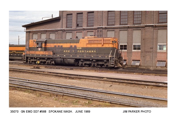 GN SD7 #568, Spokane, WA, June 1969, Jim Parker photo