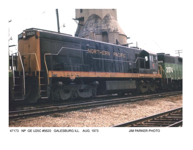 NP GE U25C #5620, Galesburg, IL, August 1973, Jim Parker photo