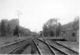 East switch, Monroe siding. Note spring switch signals, and semaphores in distance.&nbsp; Milwaukee Road Everett Branch curves off to the right, on its way to the Milwaukee mainline at Cedar Falls. Dave Sprau photo.